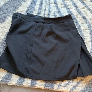 Black Asymmetrical Skater Mini Skirt for Work